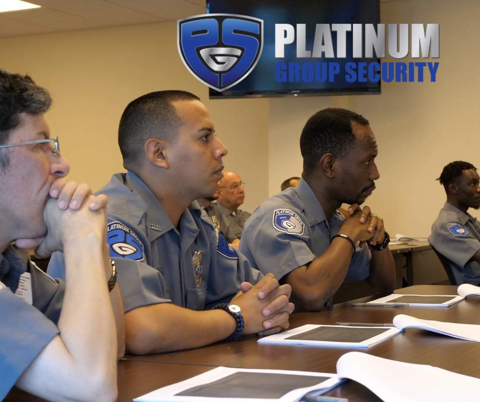 Security officer training at Platinum Group Security
